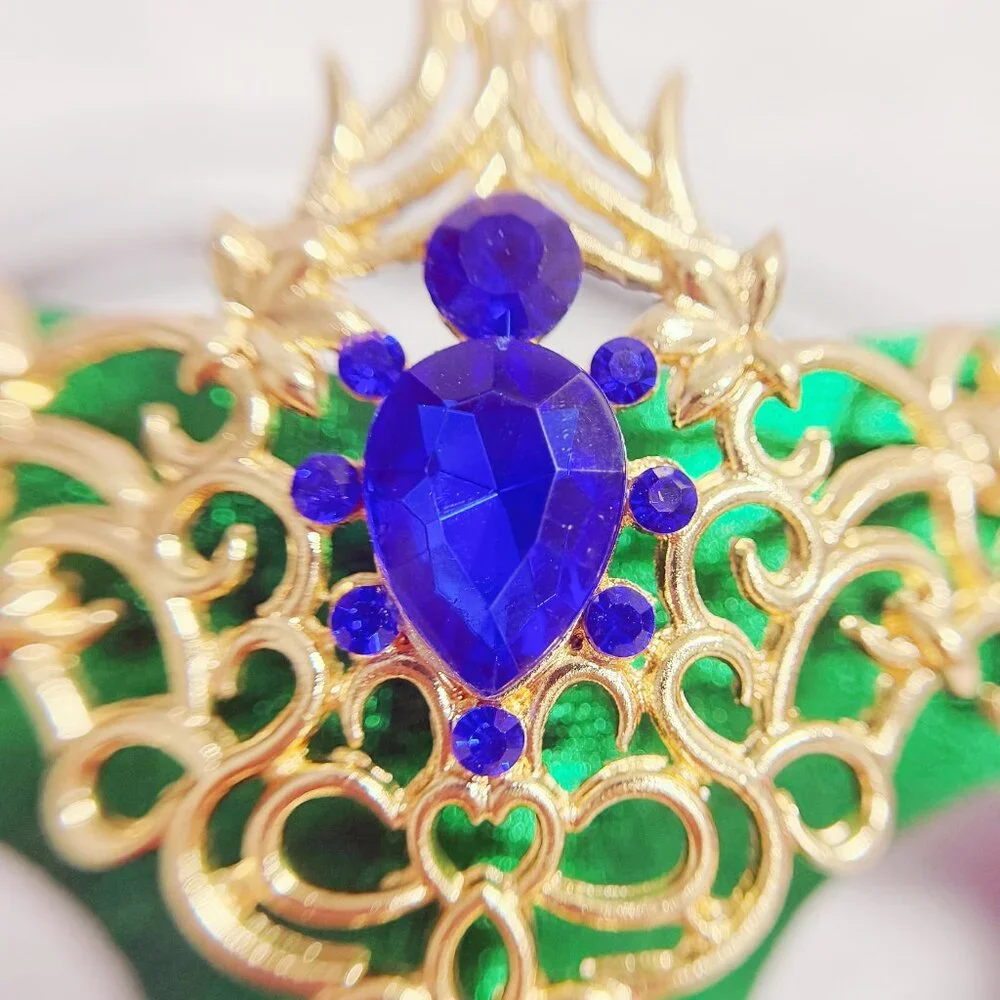 Green masquerade mask, cosplay mask, Halloween mask, Venetian mask, Prom mask